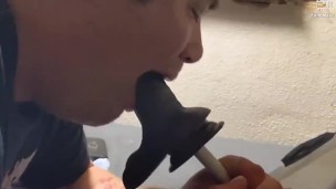 Gagging on toy