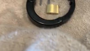 TENS cock cage to imprison Her cock