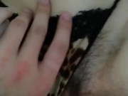 rubs a dick of the pussy and panties of the older stepsister 9/16