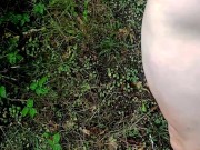 Wanking naked in woods