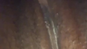 Pretty ebony pussy after masturbating 