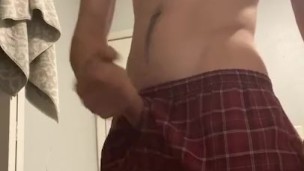 Latino Male Strips Down And Jerks Off Until He Cums