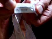 Found lace thongs with small flower on front 3/16