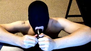 Sucking and licking a Nice Thick Black Dildo in My Hood