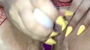 Fishnet Pussy Play 