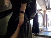 First-time voyeur plays with her pussy in an Amsterdam Metro Station 15/16