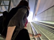 First-time voyeur plays with her pussy in an Amsterdam Metro Station 2/16