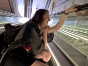 First-time voyeur plays with her pussy in an Amsterdam Metro Station 8/16