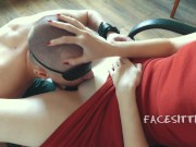 Chained licks pussy on the orders of mistress, russian femdom cunnilingus, female domination 11/16