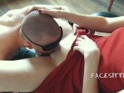 Chained licks pussy on the orders of mistress, russian femdom cunnilingus, female domination 7/16