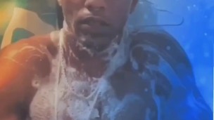 Hot steamy shower with long dick in my hands 