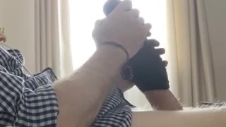 Amazing cum session using vibrating toy. Home alone, could get caught. Sextoy sex toy used to wank