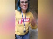 Playing with my pussy and tits in Chernobyl where there is a lot of radiation