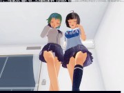 3D HENTAI POV Earth-chan and Moon-chan give you a blowjob 1/16