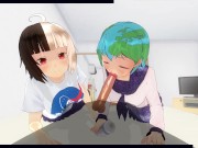 3D HENTAI POV Earth-chan and Moon-chan give you a blowjob 10/16