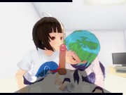 3D HENTAI POV Earth-chan and Moon-chan give you a blowjob 13/16