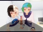 3D HENTAI POV Earth-chan and Moon-chan give you a blowjob 16/16