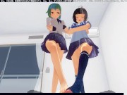 3D HENTAI POV Earth-chan and Moon-chan give you a blowjob 6/16