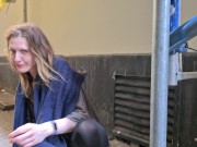 First-time voyeur plays with her pussy in the centre of Amsterdam in broad daylight 12/16