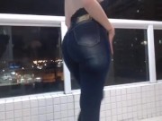 hot girl taking off her perfect body jeans 1/16