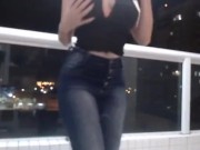 hot girl taking off her perfect body jeans 3/16