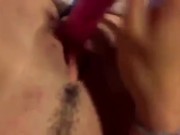 Little pink toy makes her so wet 