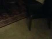Pissing on break room carpet (door open)