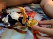 オタクがFateFGOメイドセイバーフィギュアにザーメンぶっかけオナニー【二次元アニメ美少女金髪コスプレ】 - Screenshot 12 of 16 - Cum