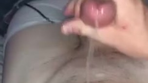 18 year old teen strokes his big cock 