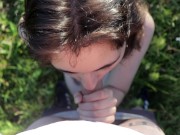 Public blowjob by sexy sporty girl no hands POV 9/16