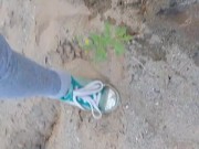 Making A Piss Puddle In the Sand 9/16