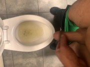 Sexy dick peeing at work 