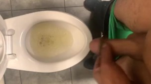 Sexy dick peeing at work 