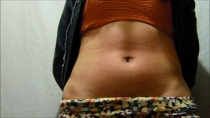 lashes on my belly my sagging belly moves sexy my stomach is excited by the movements of my skin