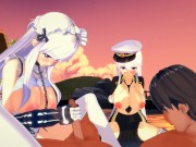 Azur Lane threesome - Belfast x Enterprise - 3D Hentai 2/16