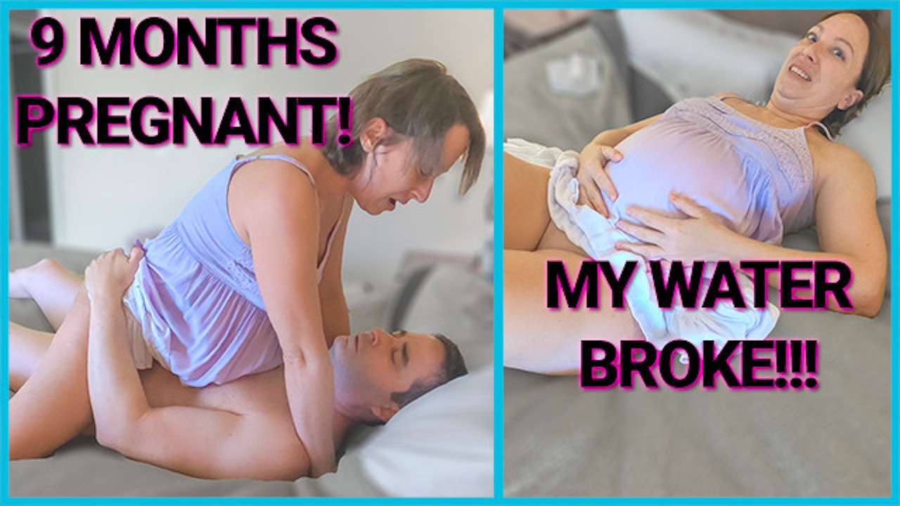 9 Month Pregnant MILF Fucked - Water Breaks & Goes Into Labor On Labor Day!