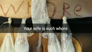My cheating wife relaxing after fucks and milking five cocks! [Cuckold.Snapchat]