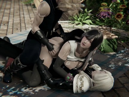 Tifa Lockhart Gangbang by Cloud Strife and Sephiroth