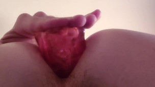 Bent over fucking ass with big dildo 