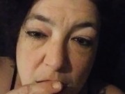 Sexy Slut Pierced Kitty in Fishnet Pantyhose Smokes in Bed