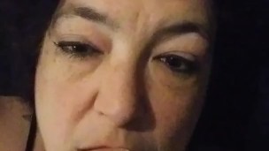 Sexy Slut Pierced Kitty in Fishnet Pantyhose Smokes in Bed