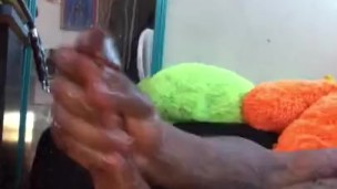 Stroking my long Wet dick 
