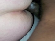 Stepson nuts on moms fat white ass