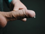 Thick cumshot in 4K slow motion. Masturbating my big veiny Swedish dick. Uncut and natural foreskin. 14/16