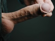Thick cumshot in 4K slow motion. Masturbating my big veiny Swedish dick. Uncut and natural foreskin. 5/16