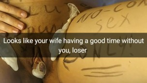 I leave three huge used condoms on your wife body and in her fertile pussy! [Cuckold. Snapchat]