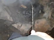 Pissing outside on the fire 14/16