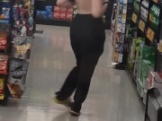 Exhibitionist goth teen Stripping and dancing at a gas station