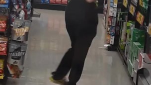 Exhibitionist goth teen Stripping and dancing at a gas station