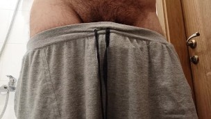 I massage the eggs and scrotum. Jerking cock in the bathroom. I put my finger in the ass (I dream th
